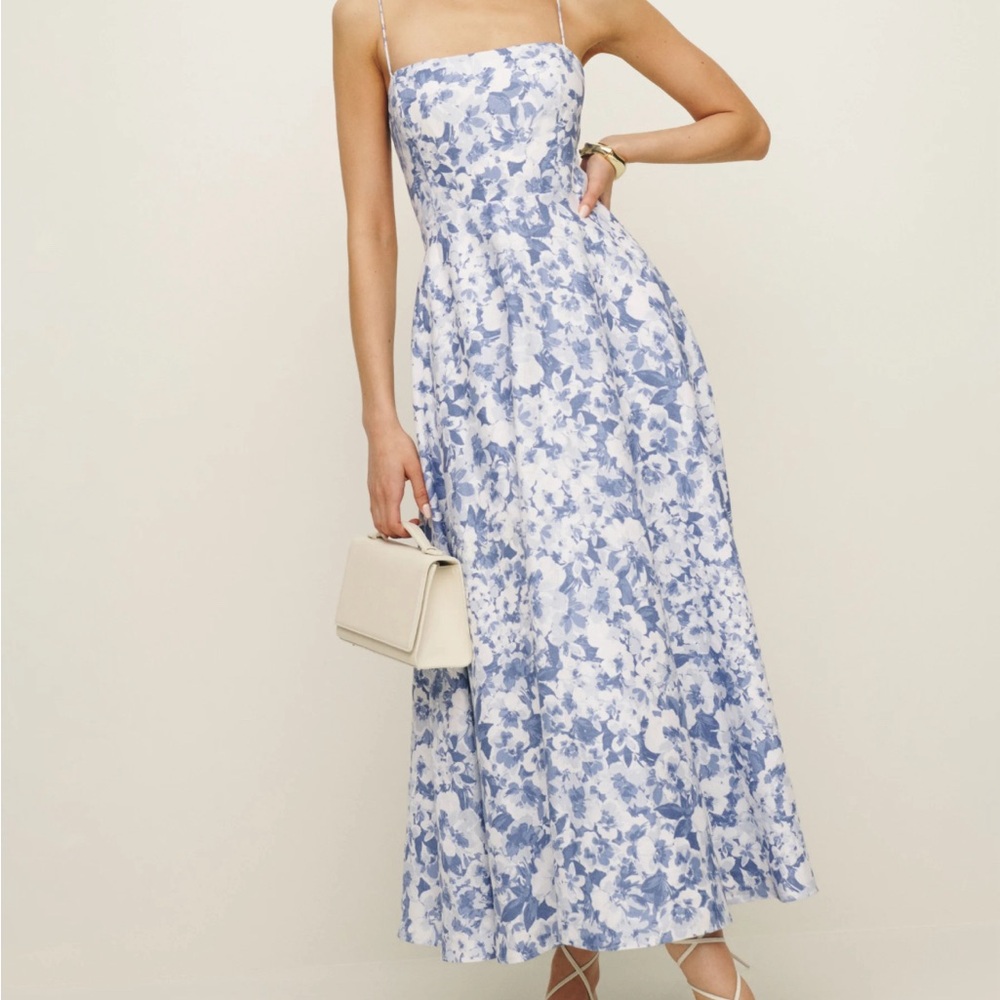 Reformation Monette Floral Dress size 6 in larkspur